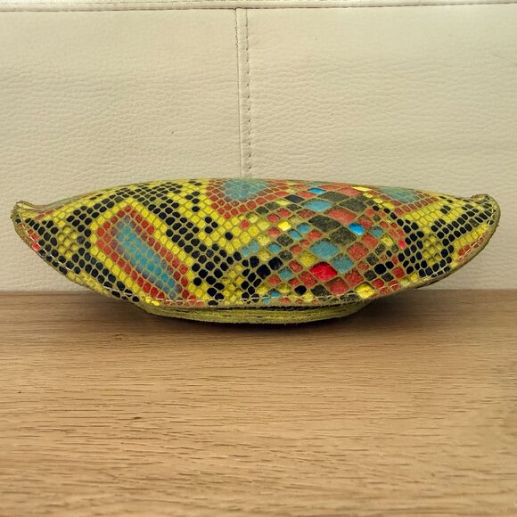 *Limited Edition* Consuela Neon Suede Sunglass Case w Laminated Snake Texture - Picture 3 of 6